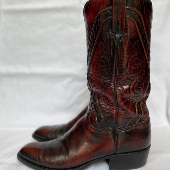 Genuine Lucchese “Knox” Western Boots in Black Cherry, size 10 ½ B Men - Picture 2 of 8